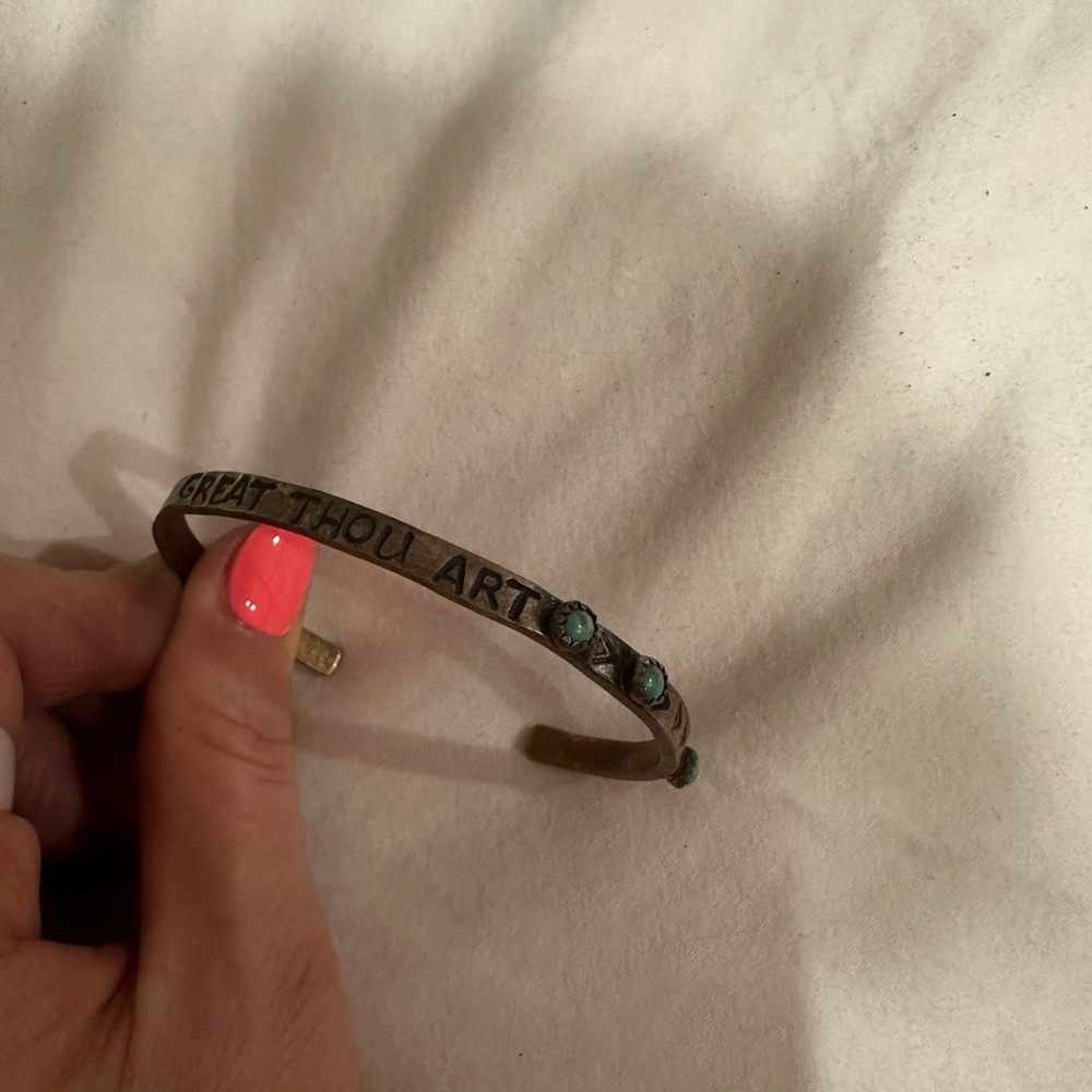 Custom-made sterling silver cuff with Turquoise